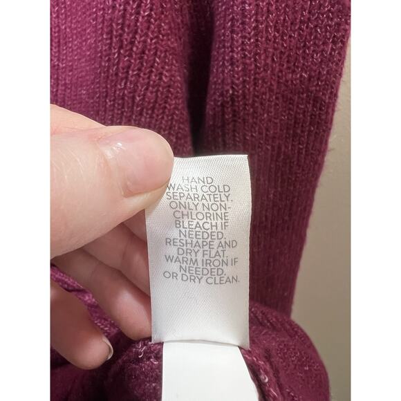 J. Jill Pure Jill Womens V-Neck Sweater Sz L Purple Vibrant Minimalism Soft Cozy - Picture 5 of 8